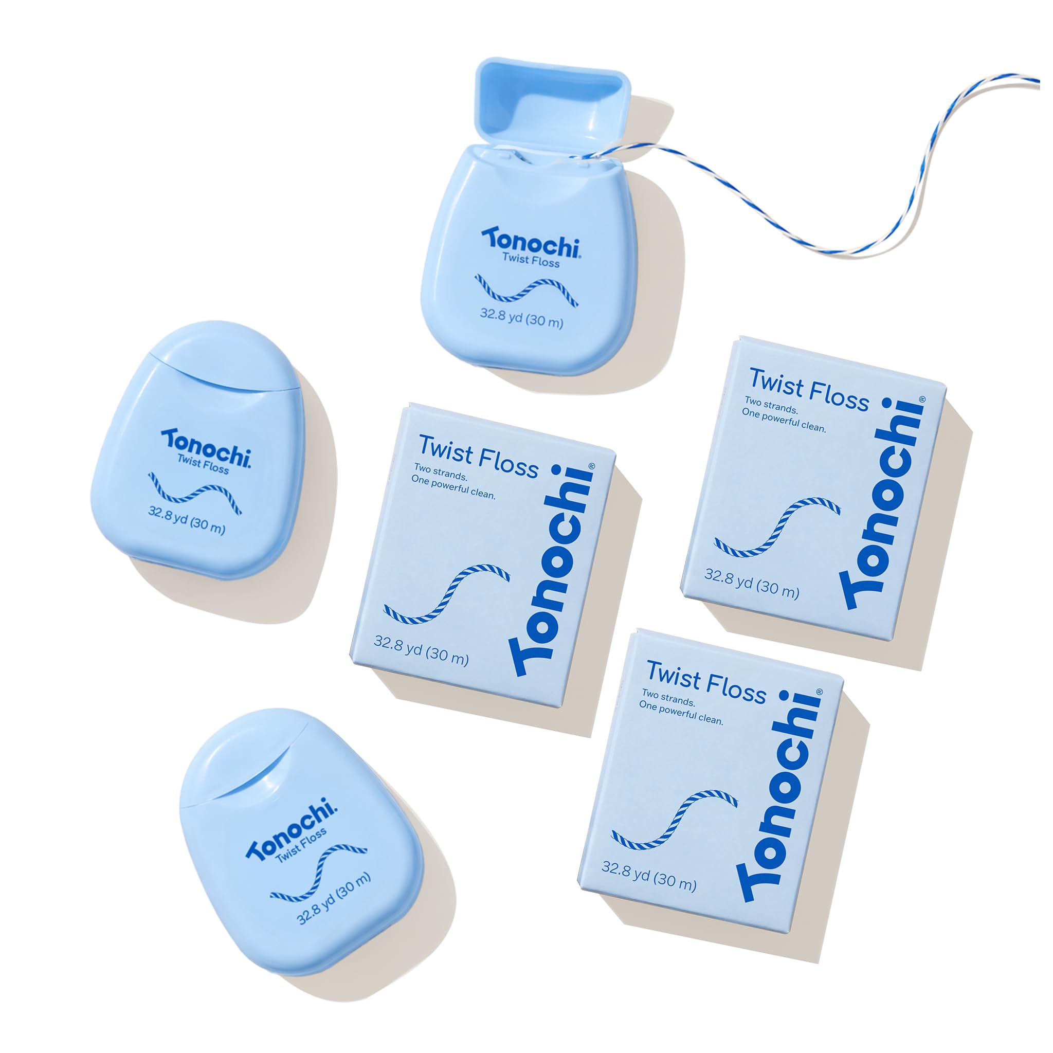 Tonochi Twist Woven Dental Floss, Natural Beeswax Coating — Extra